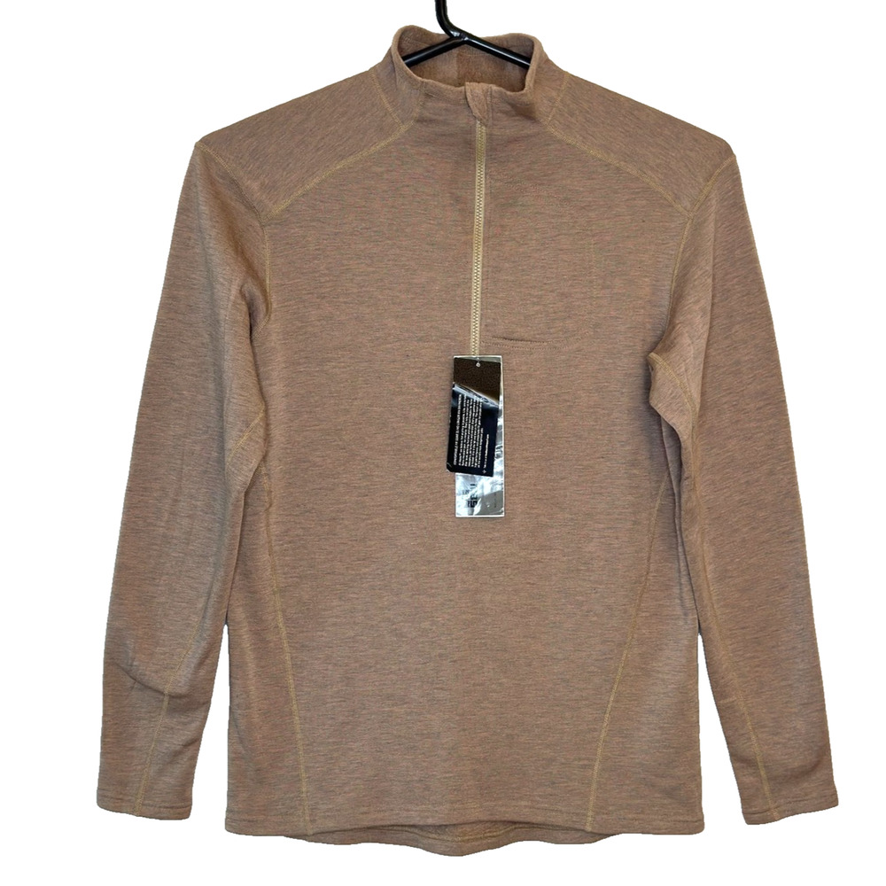 Massif 1/4 Zip Sweatshirt Mens L Flame Resistant LS Nomex Brown Thermal USA NWT